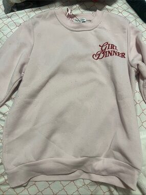 Girl Dinner Pink Pullover Sweatshirt - Kids